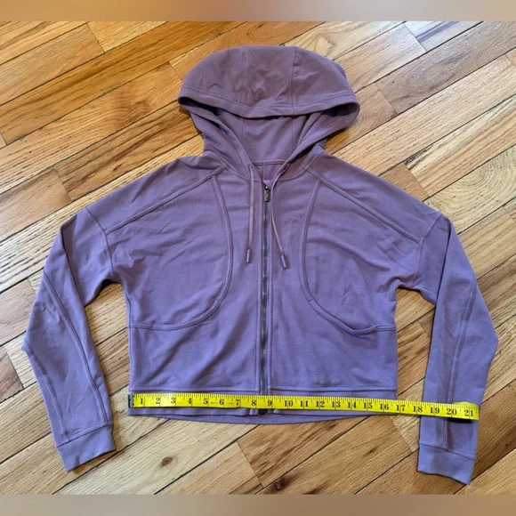 Lululemon Loungeful Cropped Hoodie Sweatshirt Women’s Size 4 Purple - Picture 10 of 13
